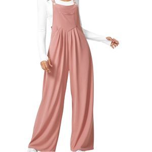Halara Dusty Rose Textured Adjustable Strap Pleated Wide Leg Overalls Size XS